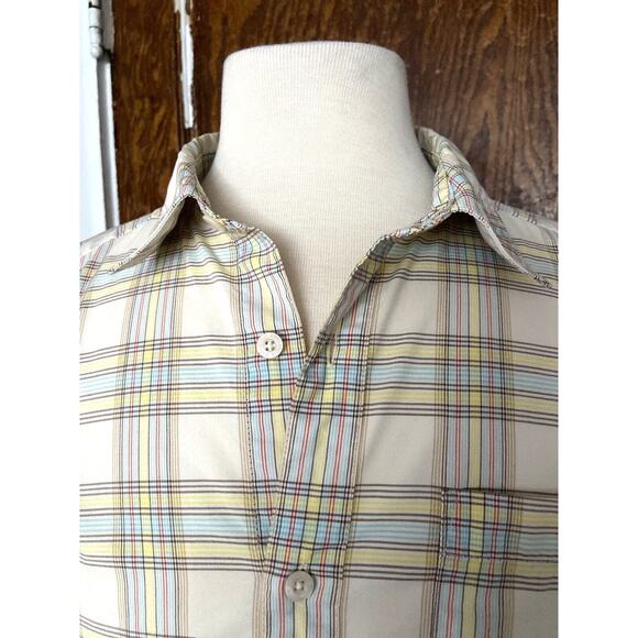 PATAGONIA Organic Cotton Yellow Plaid Button Down Shirt Mens sz M - Picture 2 of 10